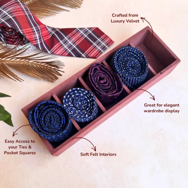 5 Slot Tie & Pocket Square Tray - Image 3