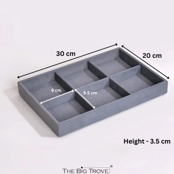 Premium Velvet 6 Slot Bangle Organiser Jewellery Tray - Image 3