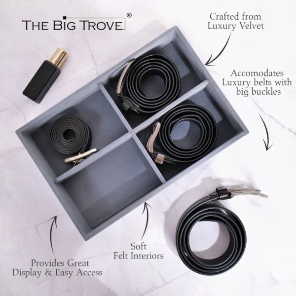 4 Slot Luxury Velvet Belt Tray - Image 5