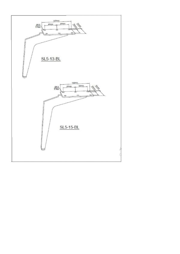 Sofa leg 5 ( Black ) - Image 3
